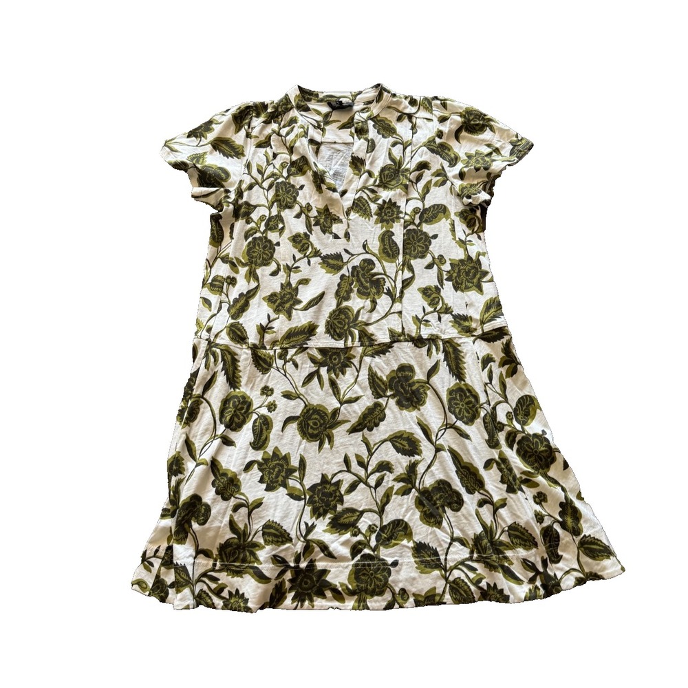 ME+EM Dress white green US 6 Medium Midnight Hibiscus Print Swing